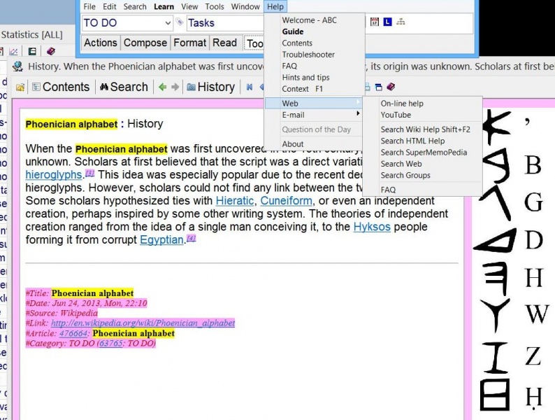 SuperMemo: Help : Web submenu that you can use to get more help on SuperMemo on the web