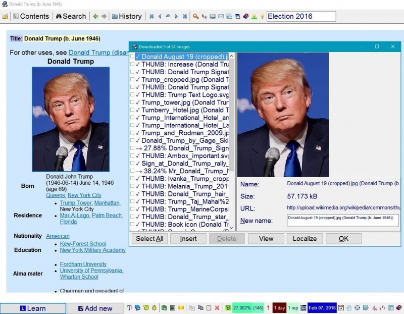 SuperMemo: Download images dialog box makes it possible for you to get images embedded in local pages imported from the net and put them to the image registry (in the picture: A Wikipedia article on atherosclerosis)