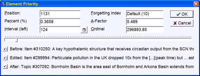 Priority of elements in SuperMemo